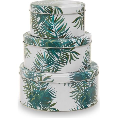 Premier Housewares Set of Three Palm Storage Tins (1/5)