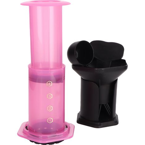 Cafetière à Piston Portable Rose avec 400 Filtres - Machine à Café de Voyage (1/5)