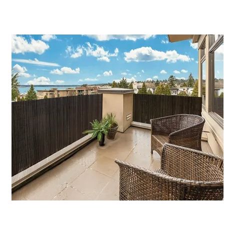 NORTENE Canisse PVC double face noir anthracite 1 x 3 m - 30 % recyclé - occultante (1/3)