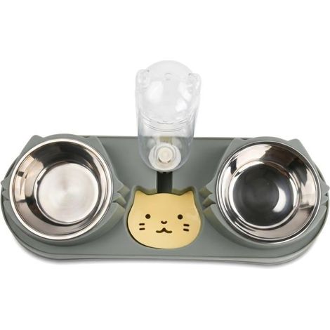 1 pc Gamelle 3 en 1 pour chat, gamelle anti-vomissements en acier inoxydable, convient aux animaux de compagnie. (1/4)