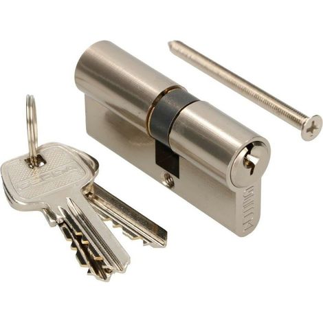 KOTARBAU Cylindre de serrure 25/30 en nickel - Cylindre de porte profilé - Serrure de sécurité - Double cylindre laiton (1/5)