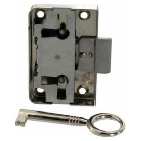 Cerradura de embutir de 30 mm universal de acero niquelado - Vynex