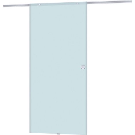 HOMCOM Kit Porta Scorrevole Vetro Smerigliato con Binario in Alluminio (1/5)