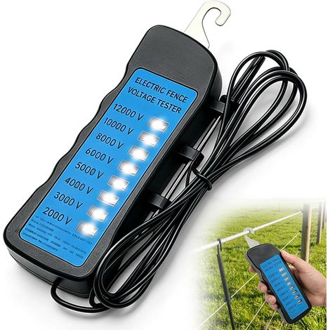 2000 à 12000 V Testeur de Cloture Electrique avec 8 Voyants Néon (1/5)