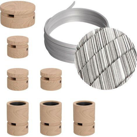 Sistema Filé Linear Kit - con cavo di 5 m per catenaria e 7 componenti in legno per interni
