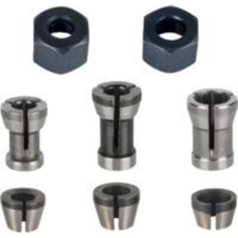 Lntyq Mandrin de Fraiseuse - Lot de 8, Collet Mandrin Affleureuse (6 mm, 6.35 mm, 8 mm), Pince de Serrage Defonceuse (1/4)
