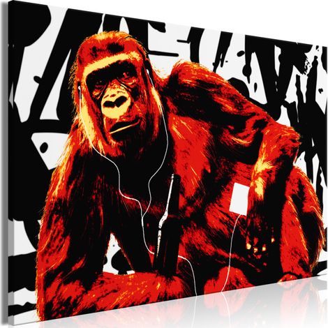 Tableau Imprimé "Pop Art Monkey Narrow Red" 60 x 90 cm (1/2)