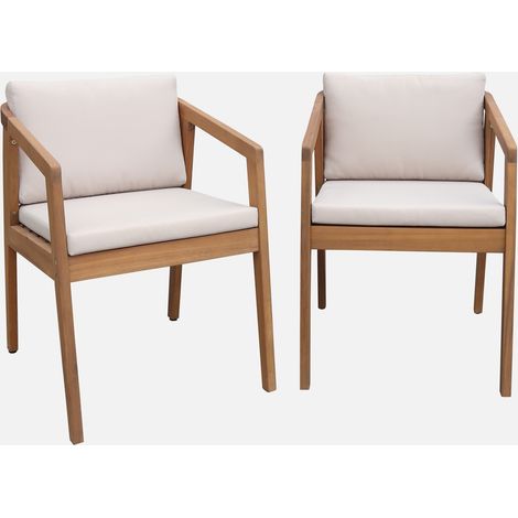 Silla de jardín de madera de acacia, set de 2 (1/5)