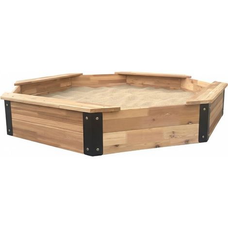 Axi Onno Bac À Sable Otogonal Avec 4 Bancs, Couleur Marron/Anthracite Bac À Sable Avec Couvercle Et Toile De Sol Inclus - 100 % Bois De Cèdre Certifié Fsc 200 X 200 X 23 Cm (1/5)