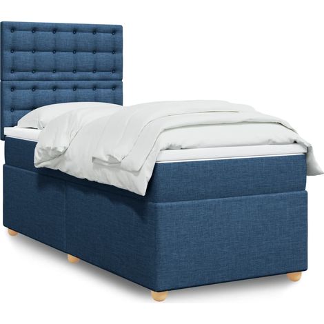Boxspringbett mit Matratze Blau 80x200 cm Stoff (1/5)