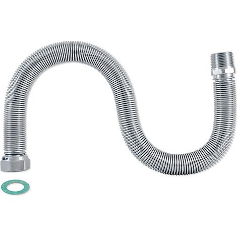 Edelstahl-Wellrohr 1/2'' AG x 1/2'' Überwurfmutter - ausziehbar von 500 - 1.000 mm (1/2)