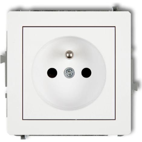 Enchufe individual Deco con o sin 2 pines + zinc, color blanco DGP-1zp