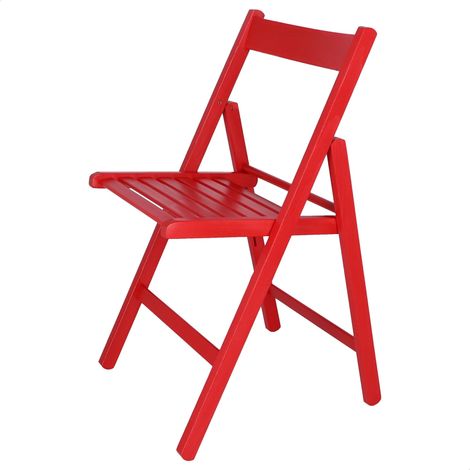 MUEBLEAR 19014 Sedia Pieghevole Basso Rosso, Legno di faggio (1/5)