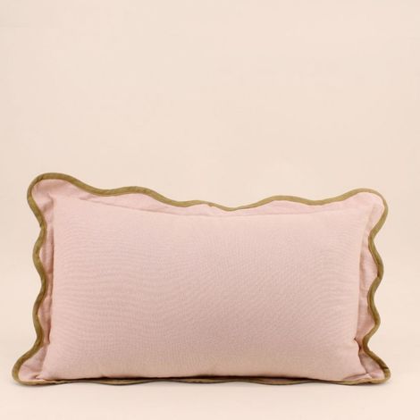 Coussin beige contour vagues 40x60cm