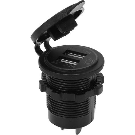 Chargeur de voiture USB 2,1 A avec interrupteur tactile, deux ports et fonction de charge rapide pour voitures et motos