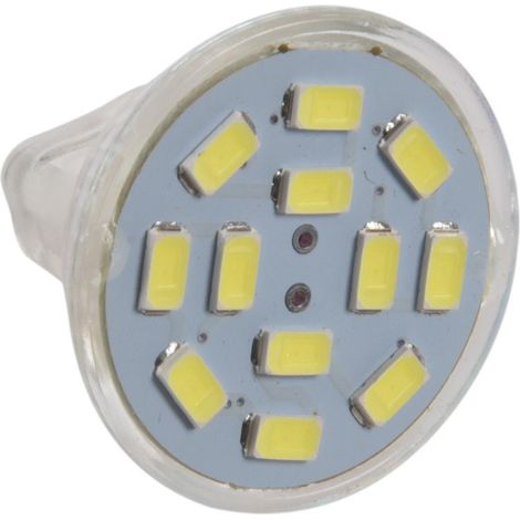 Projecteur LED GU4 (MR11) 6 W, 12 LED SMD 5730/570, 12 V CC, blanc (anti-nœuds) - YUHAO (1/5)
