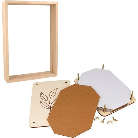 Herbier + cadre en bois 27 cm