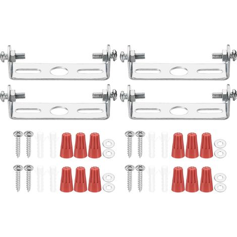 Support Fixation Plafonnier - 4 Pièces - Acier Galvanisé - Universel 60mm - Pour Lustre Et Applique (1/5)