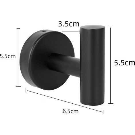 Ein Set aus 2 Handtuchhaken, geeignet für Badezimmer, Küchen, Garagen, Wohnungen, Hotels und Büros (schwarz). (1/5)