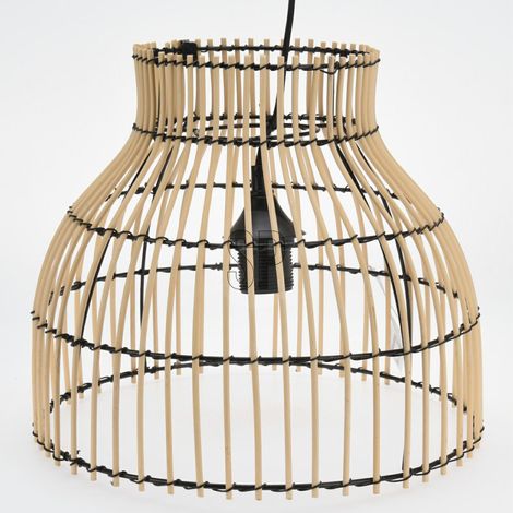 Lampada da soffitto in bambù naturale, 31x26 cm (1/4)