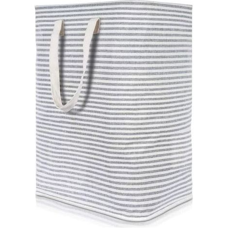 Grande Panier à Linge,Panier à lingePliable,Cordon Paniers à Linge,Pliable Sac à Linge,Pliage Grande Capacité Corbeilles à Linge,Panier de salle de bains,Panier à linge pliable,Boîte de rangement-Gris (1/5)