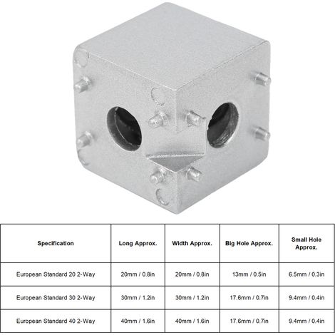 Bloc de connexion à angle droit bidirectionnel en Y de type profilé en aluminium 20 30-40, bloc de connexion à trois voies, connecteur à angle droit bidirectionnel, connecteur bidirectionnel standard (1/5)