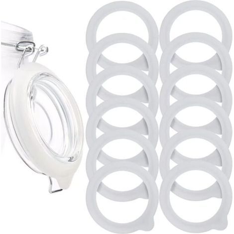 Packung mit 12 luftdichten Silikon-Glasdichtungen – 3,7 Zoll Durchmesser – 0,8 Zoll Dicke – Für Einmachgläser und Weithalsgläser (1/5)