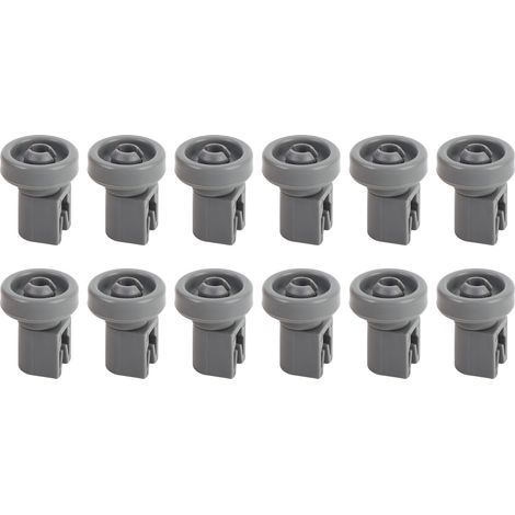 Lot de 12 roulettes pour panier inférieur lave-vaisselle, rouleaux solides en PP résistant, pièces détachées de rechange (1/5)