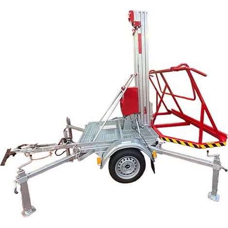 Matisère – Monte charge sur remorque – Lève charge pliant 200kg – Treuil électrique 4824mm – Pour chantiers humides – 300885 (1/4)