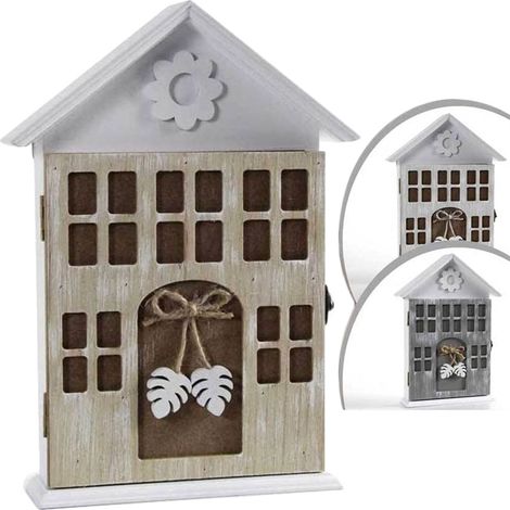 CASETTA PORTACHIAVI IN LEGNO DECORATO SHABBY CHIC 19 X 5 X 26 CM (1/4)