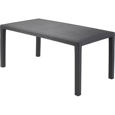 Tavolo da pic nic rettangolare antracite tavolino grande 6 posti da interno esterno con 4 gambe pratico e comodo per giardino (1/4)