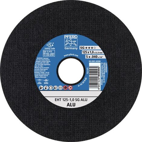 Disco de corte SG ALU D125x2,4 mm angulado aluminio 22,23 mm agujero D (Par 25)