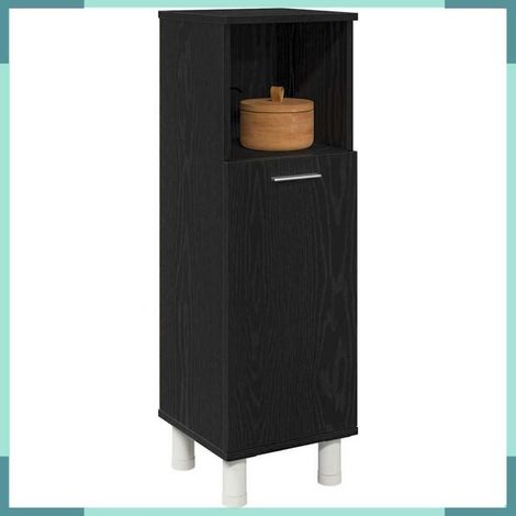 Cabinet de salle de bain - 862512 - Chêne noir - Bois d'ingénierie - 30 x 30 x 95 cm (1/5)