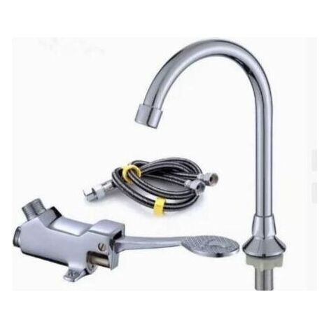 Mitigeur de lavabo robinet à pédale ensemble de robinets de lavabo de laboratoire médical/de salle de bains,de (1/4)