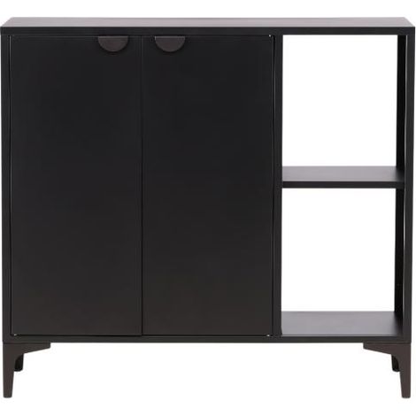 Piring Sideboard 2 Türen, 2 Regale schwarz.