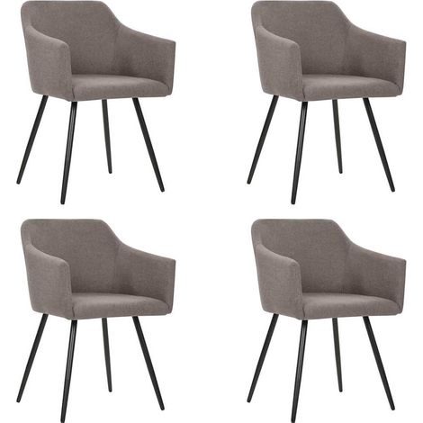 vidaXL Chaises à manger lot de 4 taupe tissu (1/5)