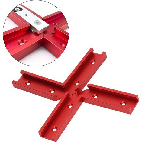 Connecteur à rainure en T de 100 mm, universel pour le travail du bois, type 30 à rainure en croix, rouge. (1/5)