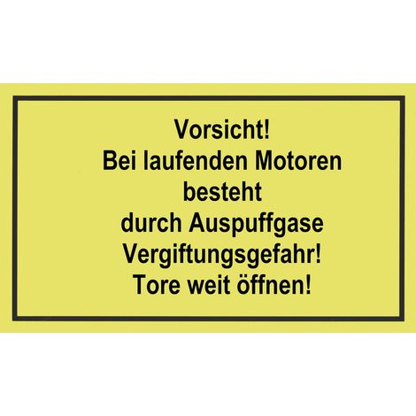 Metafranc Hinweisschild Vorsicht Bei laufenden Motoren 200 x 300 mm Warnschilder