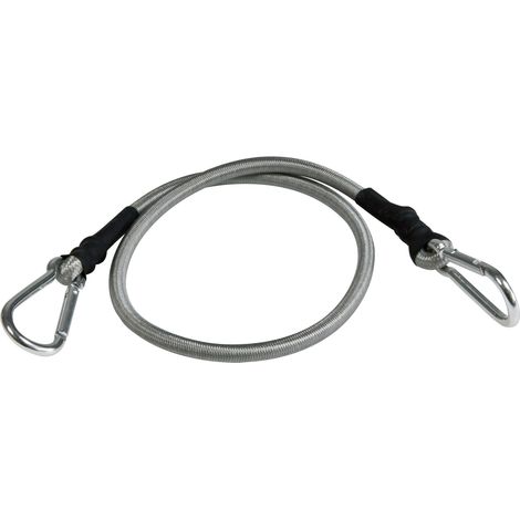 Lot de 4 Cordes d'extension avec Mousqueton, sécurité de Transport, Corde élastique, tendeur de Voile, Mousqueton - 70 cm - Noir - 70 x 3,5 x 3,5 cm (1/5)
