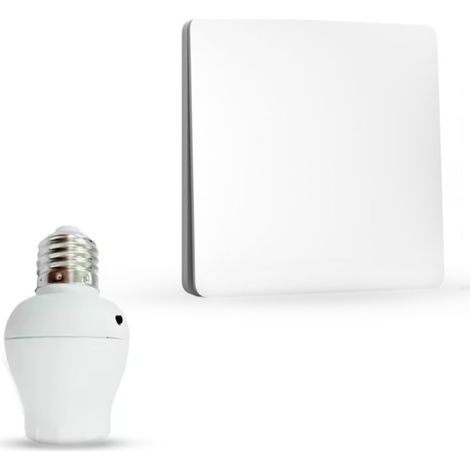 Fishtec – Interrupteur sans fil E27 IP44 – Portée 50m – Installation facile sans câblage – Compatible ampoules jusqu'à 60W (1/5)