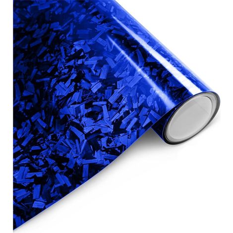 Film vinyle adhésif carbone forgé bleu 150x30cm pour covering auto (1/5)