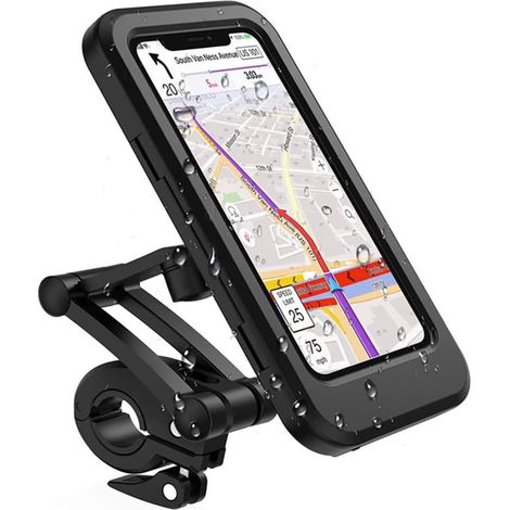 Support de téléphone étanche pour vélo et moto – Rotation 360° – Protection écran tactile – Compatible smartphones 5 à 7 pouces