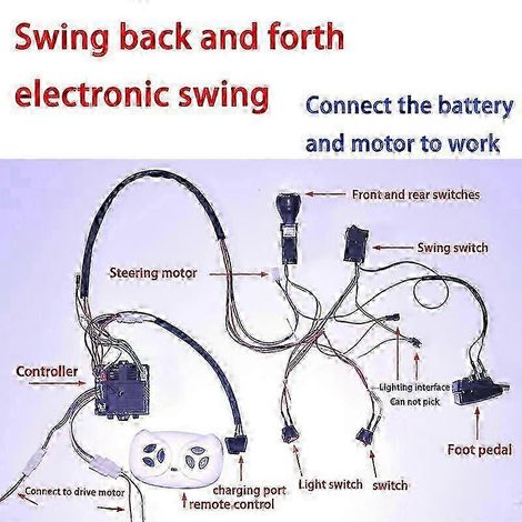 Compatible avec le faisceau de câblage et le kit d'interrupteur de modification DIY pour voiture électrique pour enfants 12/6/24 heures, avec télécommande Bluetooth 2,4G, voiture électrique pour bébé (1/5)