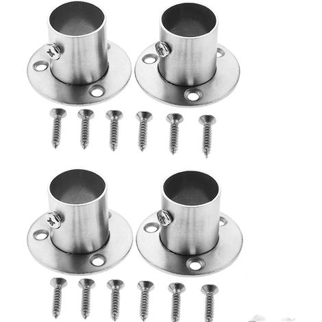 Ensemble de 4 supports en acier inoxydable pour penderie, tuyau, support et connecteur entre tuyaux, porte-tringle - 22 mm - phwj (1/5)