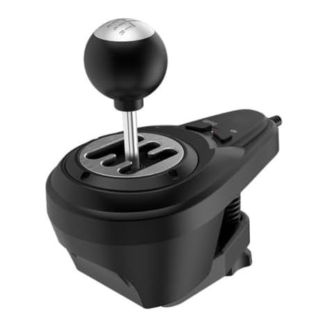 Pommeau de levier de vitesse pour volant de course, 6 + 1 vitesses, séquentiel, en plastique ABS, pour simulateurs de course, design compact, 18 x 10 x 20 cm, noir (1/5)