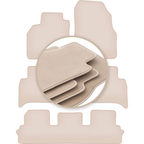 PREMIUM beige Fußmatten für: Renault Grand Scenic III 7 Sitzer 2009-2015