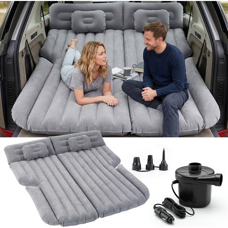 Sekey Matelas Gonflable de Voiture 185 x 144 cm, Lit de Voyage pour SUV, Van, Break, Minivan et Camping – Matelas de Coffre avec Pompe 12V, Confort pour 2–3 Personnes