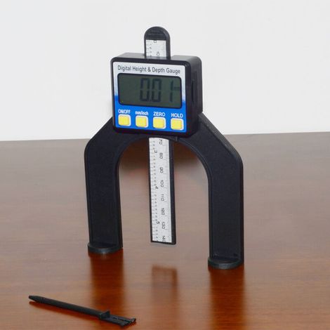 Lntyq Jauge de profondeur numérique - Règle de mesure de profondeur de scie à table 0-80 mm (1/4)