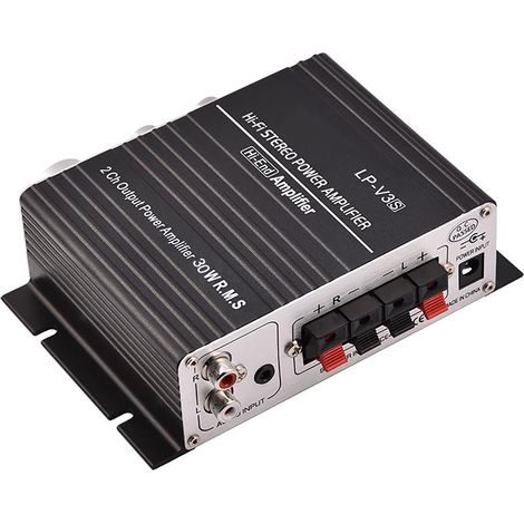 Mini amplificateur audio numérique HiFi stéréo 2 canaux pour voiture, noir (1/5)