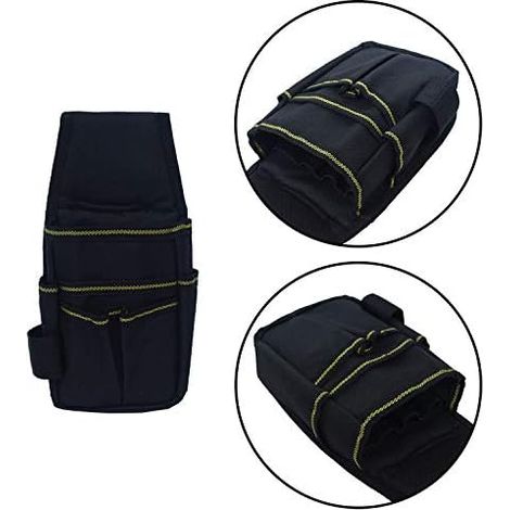 Sac de taille de rangement d'outils de quincaillerie Sac à outils d'électricien multifonctionnel avec sac de rangement d'outils de ceinture réglable en tissu Oxford portable pour électriciens, charpen (1/4)